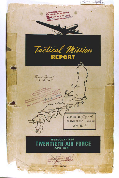 Tactical Mission Report on Special Mission flown 20 July – 14 August 1945, Headquarters Twentieth Air force APO 234.
